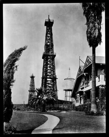 The first oil well in the world 7409 ft. producing 4100 barrels a day brought in May 1928 by Richfield Oil Co