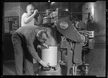Setting the press, Los Angeles Times, Los Angeles. 1941