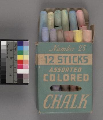Number 25 12 Sticks, Assorted Colored Chalk
