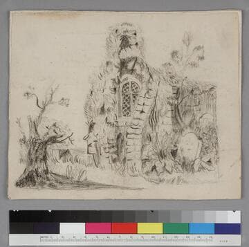 Set of 8 sheets of original drawings, each in charcoal pencil