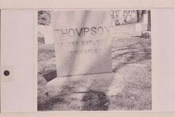 Triangular gravestone of Almon Harris Thompson and Ellen Powell Thompson in Arlington Cemetery