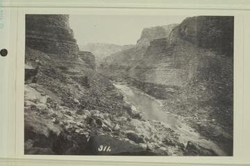 A rapid and a fall in Marble Canyon at low water