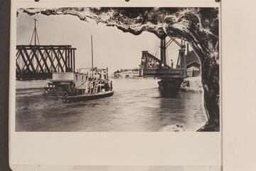 The Southern Pacific draw is open to permit the "Aztec" to pass; Yuma