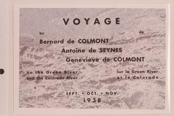 Title page of photo album sent to friends in United States after the run of the French Trio in 1938