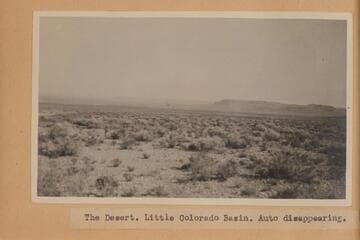 "The Desert.  Little Colorado Basin.  Auto disappearing."