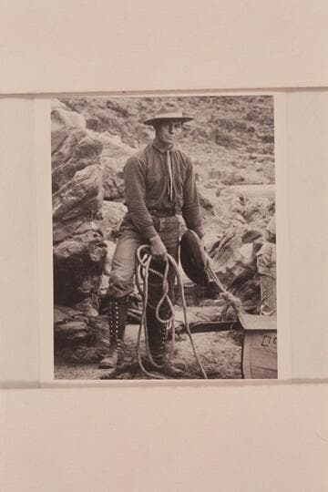 Ellsworth Kolb near Bass Cable.  Ellsworth Kolb made the traverse from Green River, Wyoming, to the Gulf of California in 1911 and 1912