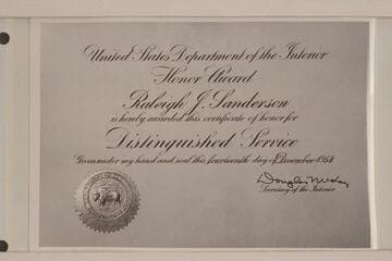 Award to Rod Sanderson for bravery