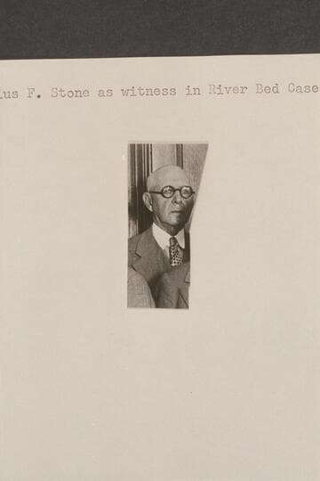 Julius F. Stone as witness in River Bed Case