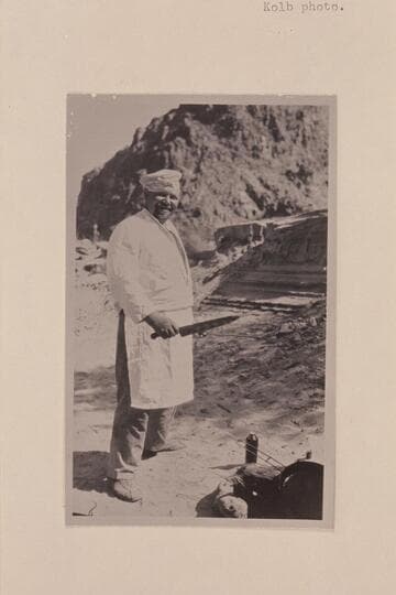 Felix Koms, cook, at Diamond Creek