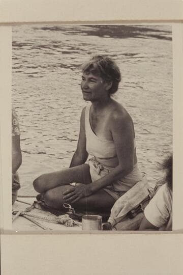 Margaret Marston.  Foot of the Tanner Trail in Grand Canyon during the 1947 traverse of Grand Canyon in the Nevills party