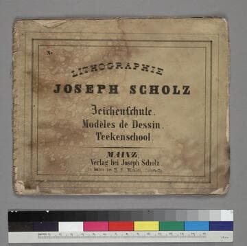 Lithographie Joseph Scholz. Teichenschule. Modeles de Dessin. Teekenschool