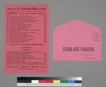 School and Teachers' Order Form, School Arts Magazine