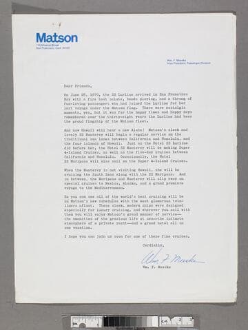 Letter, advertising leaflets and a reservation application