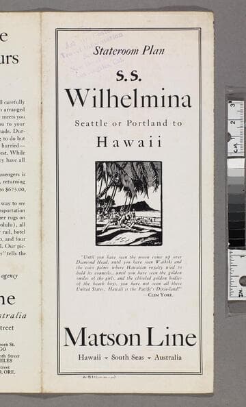 Stateroom plan : S. S. Wilhelmina