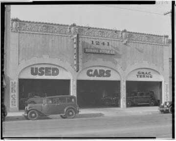 Howard Motor Company used car department, 1241 East Colorado, Pasadena. 1931