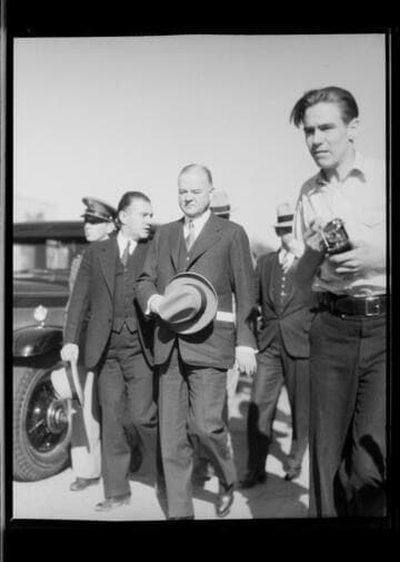 President Herbert Hoover at Pasadena City Hall, Pasadena. 1932