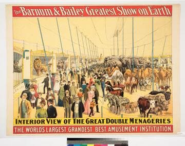 The Barnum & Bailey greatest show on Earth : interior view of the great double menageries