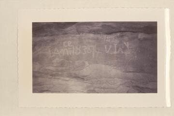 Mile 113 1/4, Glen Canyon. Inscription across river from mouth of Lake Canyon